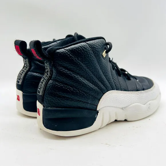 Nike Air Jordan 12 Retro Boys 1.5Y Black White Panda Playoffs Shoes Sneakers