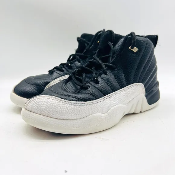 Nike Air Jordan 12 Retro Boys 1.5Y Black White Panda Playoffs Shoes Sneakers