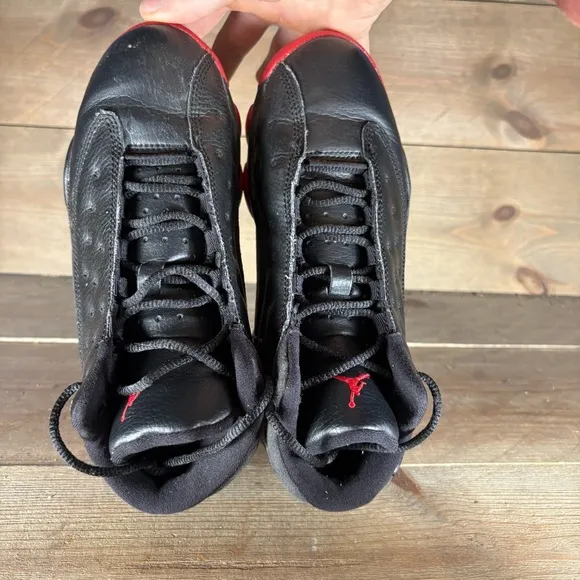 nike air jordan 13 kids youth size 3 Y shoes black red basketball sneakers