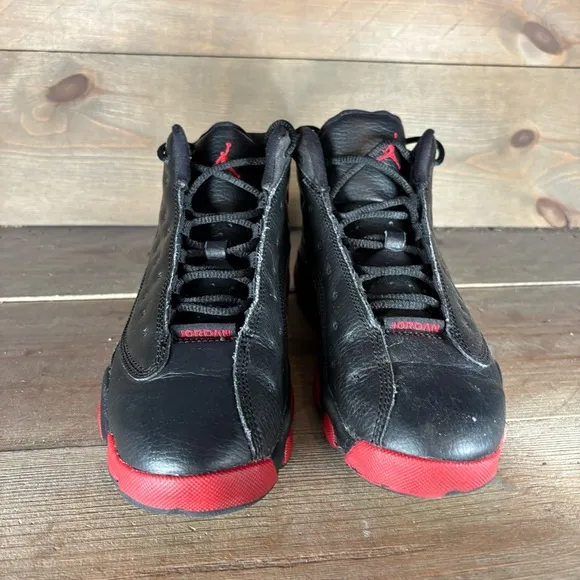 nike air jordan 13 kids youth size 3 Y shoes black red basketball sneakers