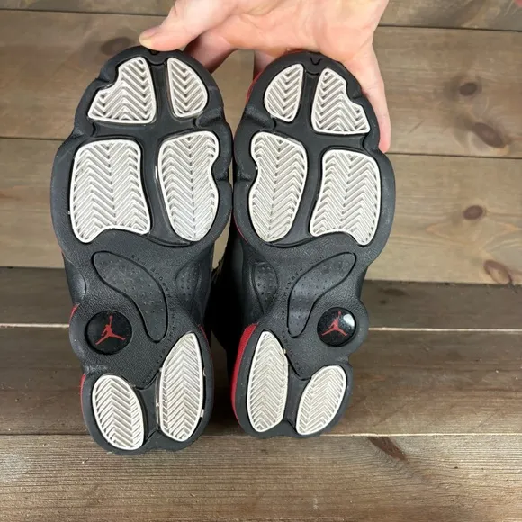 nike air jordan 13 kids youth size 3 Y shoes black red basketball sneakers