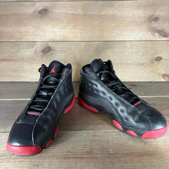 nike air jordan 13 kids youth size 3 Y shoes black red basketball sneakers