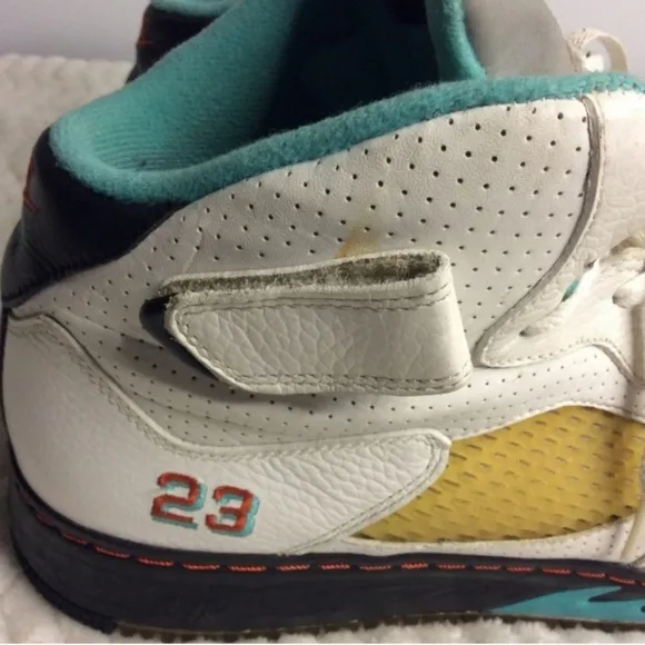 Nike Air Jordan Fusion 5 Men's White Miami Dolphins Colorway High Top Size 14