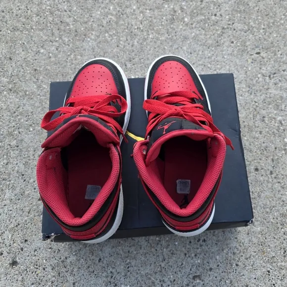 Nike Air Jordan Mid Black and Red Sneakers Youth Unisex 4.5Y