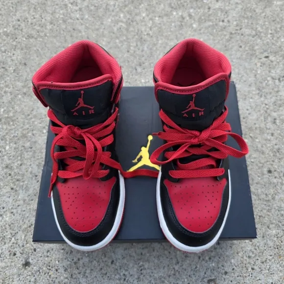 Nike Air Jordan Mid Black and Red Sneakers Youth Unisex 4.5Y