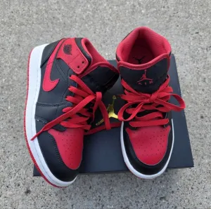 Nike Air Jordan Mid Black and Red Sneakers Youth Unisex 4.5Y