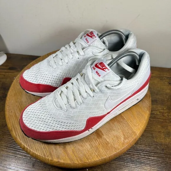 Nike Air Max 1 EM White Red Shoe Sneakers Men's Size‎ 11.5 554718-161
