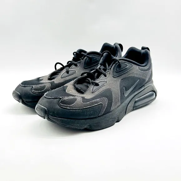 Nike Air Max 200 Mens 11 Triple Black Sneakers Athletic Running Trainers Shoes