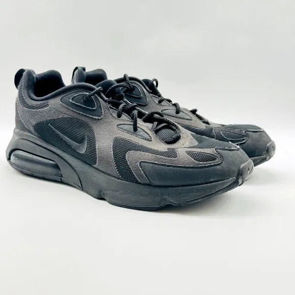 Nike Air Max 200 Mens 11 Triple Black Sneakers Athletic Running Trainers Shoes