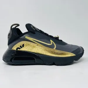 Nike Air Max 2090 Black Metallic Gold Athletic Sneakers DC2191-001 Womens 7.5