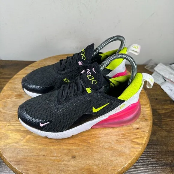 Nike Air Max 270 Black Cyber Pink Women's Size 6 Shoes Sneakers CI5770-001