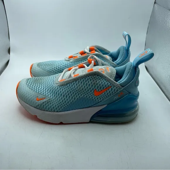 Nike Air Max 270 Blue and Orange Sneakers kids 12C
