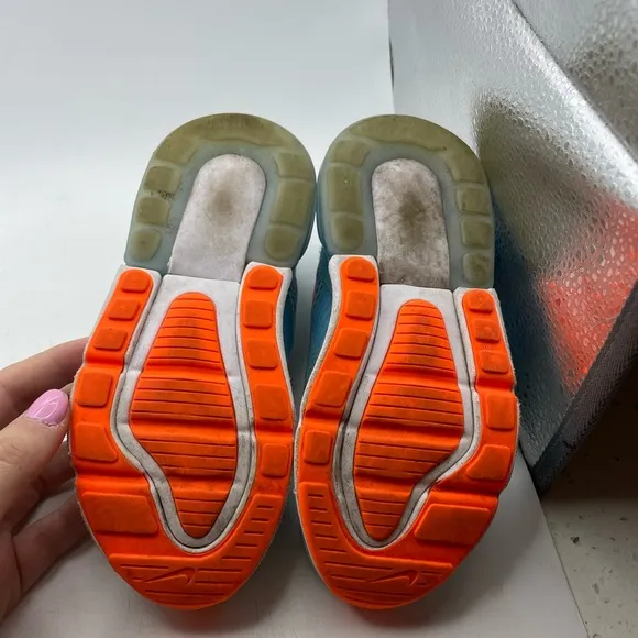 Nike Air Max 270 Blue and Orange Sneakers kids 12C