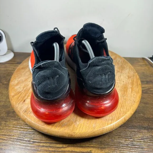 Nike Air Max 270 Flyknit Bred‎ Red Mens Size 11.5 Shoes Sneakers AO1023-601