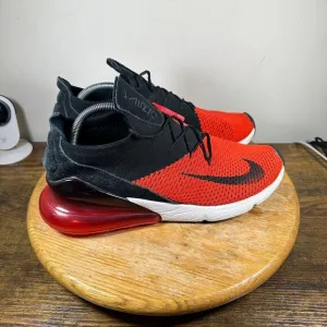 Nike Air Max 270 Flyknit Bred‎ Red Mens Size 11.5 Shoes Sneakers AO1023-601