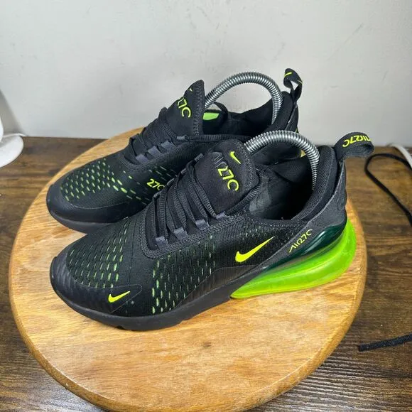 Nike Air Max 270 GS‎ Black Volt Shoe Sneakers Women's Size 8.5 943345-011