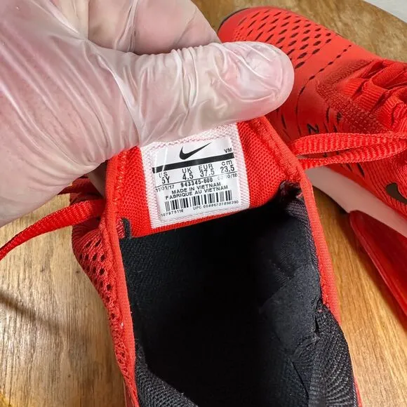 Nike Air Max 270‎ Habanero Red Black Women's Size 6.5 Shoe Sneakers 943345-600