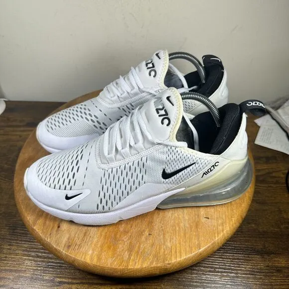 Nike Air Max 270 Men's Size 10 White Black Shoes Sneakers AH8050-100