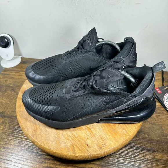 Nike Air Max 270 Mens Size 14 Triple Black Shoes Sneakers AH8050-005