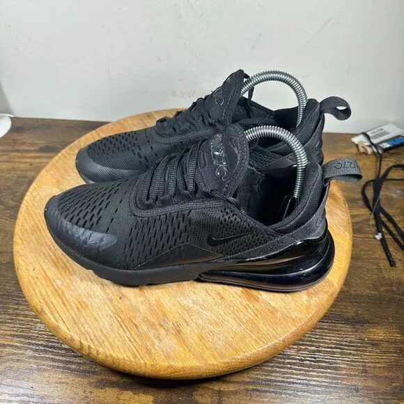 Nike Air Max 270 Mens Size 7 Triple Black Shoes Sneakers AH8050-005