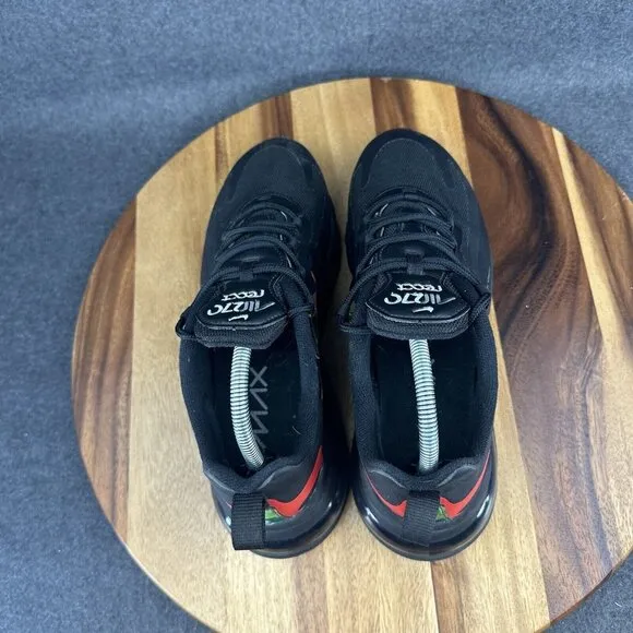 Nike Air Max 270 React Men's 9 Running Shoes Black Orange Sneakers Athletic