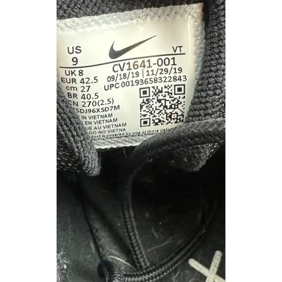 Nike Air Max 270 React Men's 9 Running Shoes Black Orange Sneakers Athletic