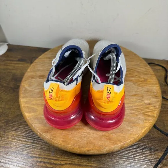 Nike Air Max 270 White Fuchsia Orange Women's Size 8 Shoe Sneakers AH6789-106