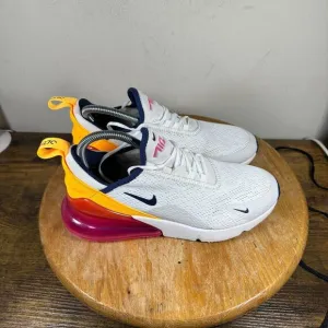 Nike Air Max 270 White Fuchsia Orange‎ Women's Size 8 Shoe Sneakers AH6789-106