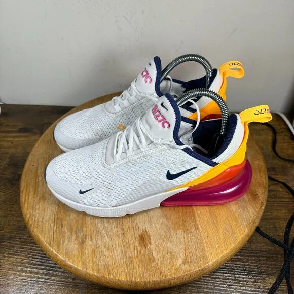 Nike Air Max 270 White Fuchsia Orange‎ Women's Size 8 Shoe Sneakers AH6789-106