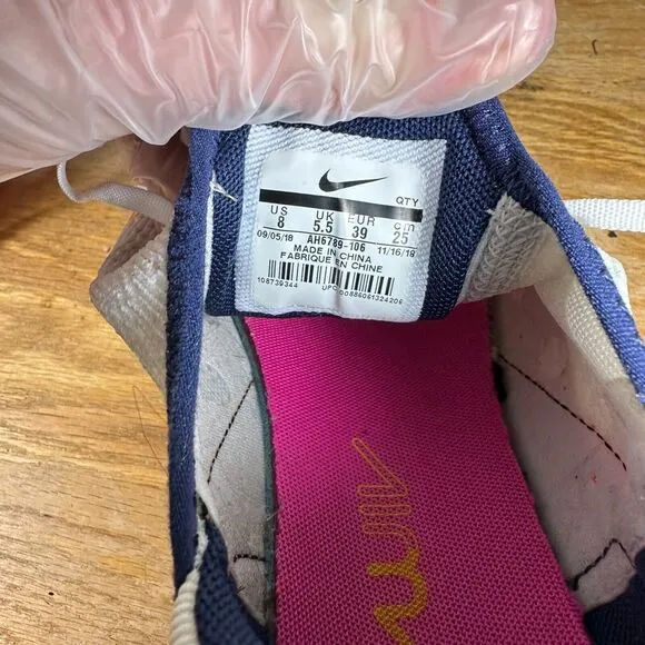 Nike Air Max 270 White Fuchsia Orange‎ Women's Size 8 Shoe Sneakers AH6789-106