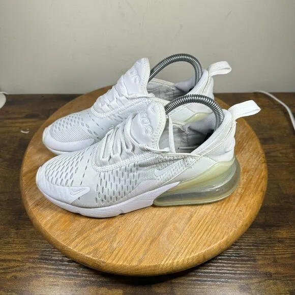 Nike Air Max 270 Women's Size 7 White Silver Shoe‎ Sneakers 943345-103