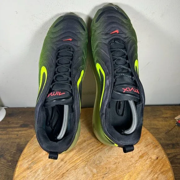 Nike Air Max 720 Black Crimson Volt Neon Mens Size 12 Shoes Sneakers AO2924-008