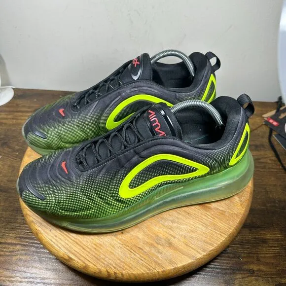 Nike Air Max 720 Black Crimson Volt Neon Mens Size 12 Shoes Sneakers AO2924-008