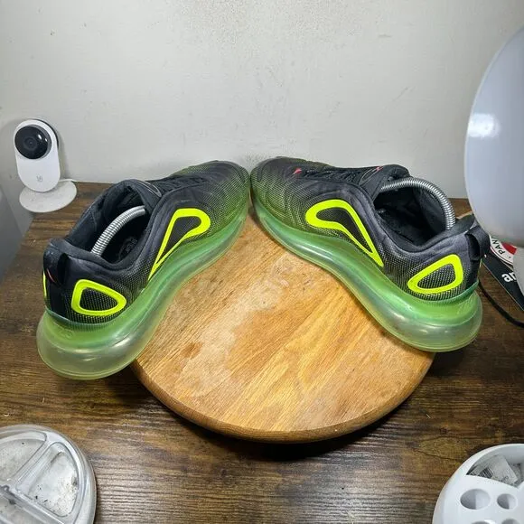 Nike Air Max 720 Black Crimson Volt Neon Mens Size 12 Shoes Sneakers AO2924-008