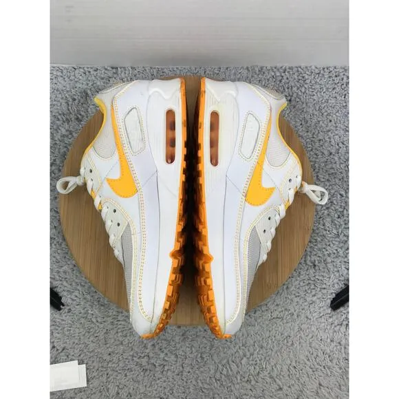 Nike Air Max 90 Laser Orange White Athletic Casual Sneakers Mens 11.5 DH0276-100