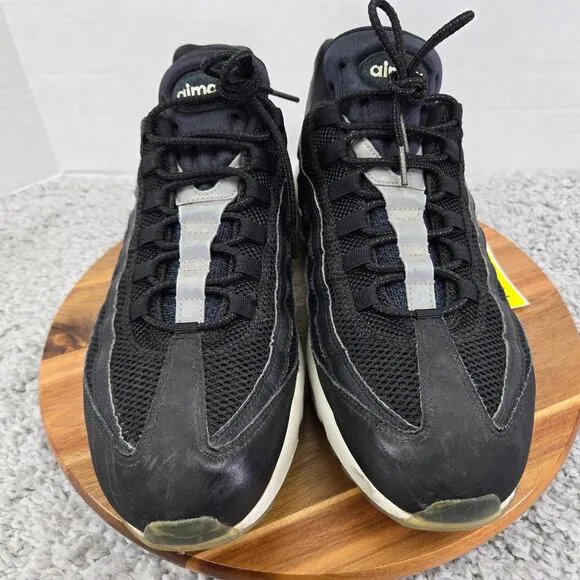 Nike Air Max 95 Black Reflect Silver Athletic Daily Sneakers Mens 13 749766-040