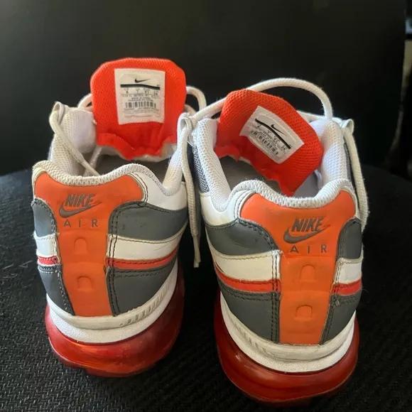 Nike Air Max 95 Gray Orange Sneakers with Wave Panels