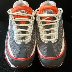 Nike Air Max 95 Gray Orange Sneakers with Wave Panels