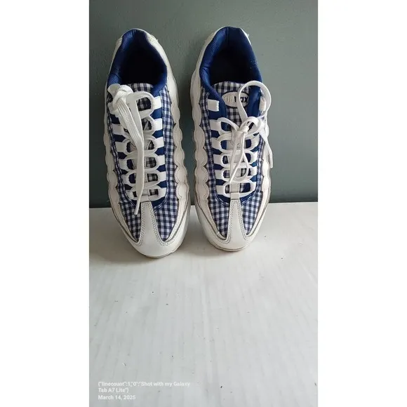 Nike Air Max 95 Sneakers Blue White Gingham Casual Shoes