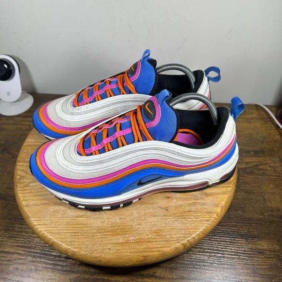 Nike Air Max 97 Air Fuchsia White Blue Shoes Sneakers Men's Size 10.5 CW6992-100