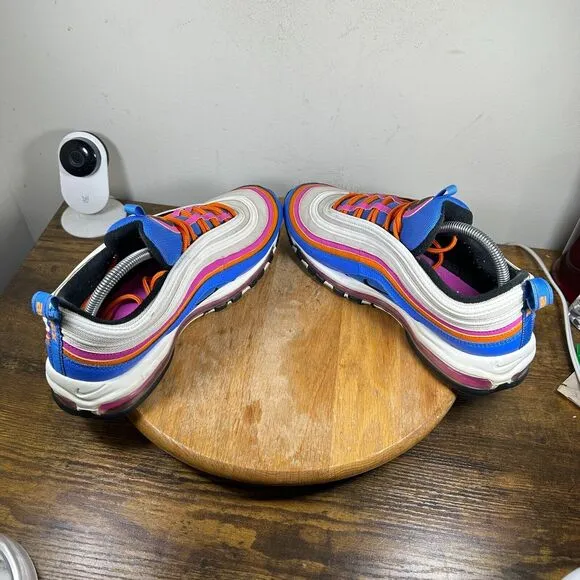 Nike Air Max 97 Air Fuchsia White Blue Shoes Sneakers Men's Size 10.5 CW6992-100
