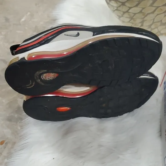 Nike  Air Max 97 Chicago Bulls Black and Red Sneakers with Ripple Design