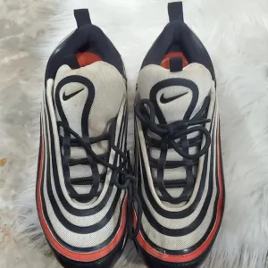 Nike  Air Max 97 Chicago Bulls Black and Red Sneakers with Ripple Design