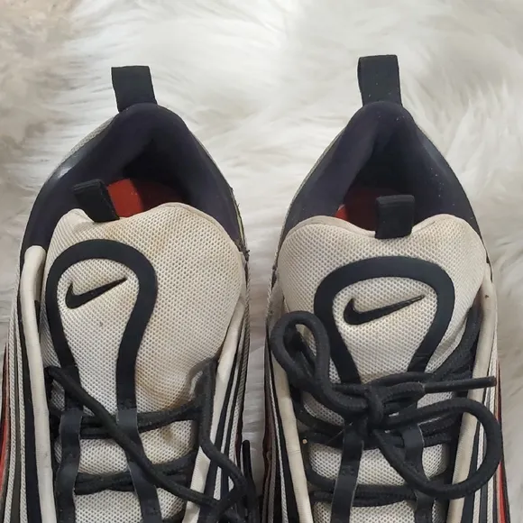 Nike  Air Max 97 Chicago Bulls Black and Red Sneakers with Ripple Design