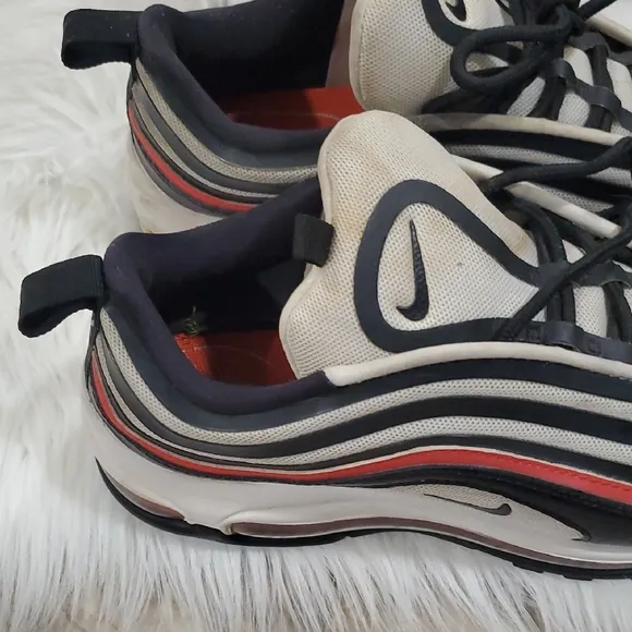 Nike  Air Max 97 Chicago Bulls Black and Red Sneakers with Ripple Design