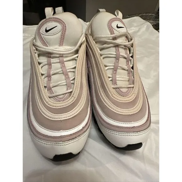Nike Air Max 97 Shoes Women's Size 10 White &quot;Pink Cream‎ Summit&quot; DA9325-100
