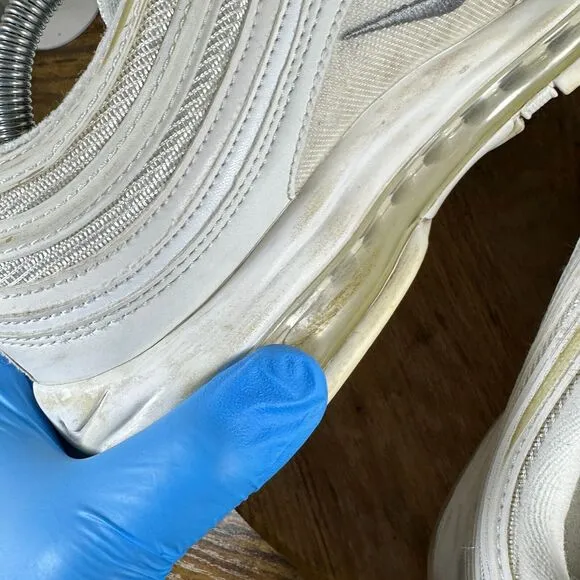 Nike Air Max 97 Triple White‎ Wolf Gray Mens Size 12 Shoes Sneakers 921826-101