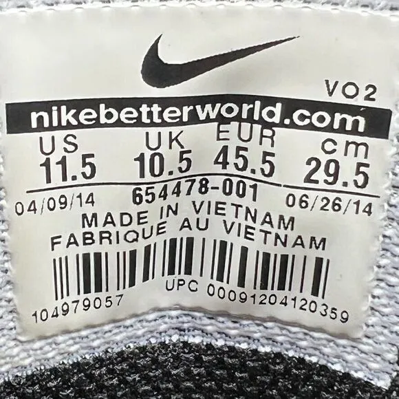 Nike Air Max Bo Jax Men's Size 11.5 Black‎ Raiders Sneakers Shoes 654478-001