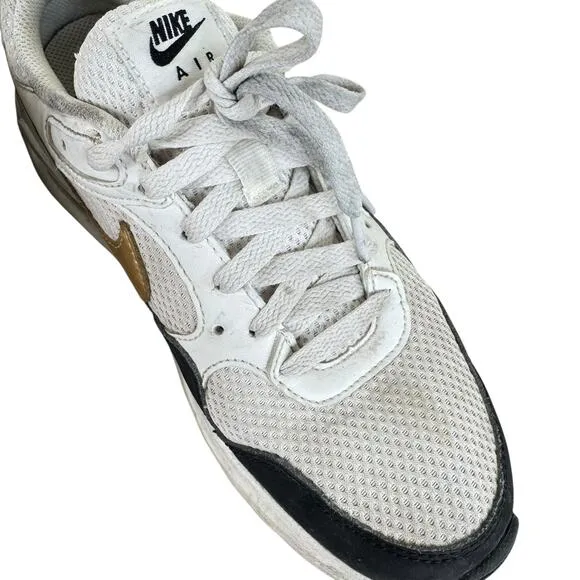 Nike Air Max SE Trainer White Black Gold DV-6842-001 Lace Up Sneakers Size 7.5