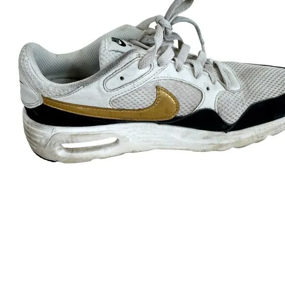 Nike Air Max SE Trainer White Black Gold DV-6842-001 Lace Up Sneakers Size 7.5